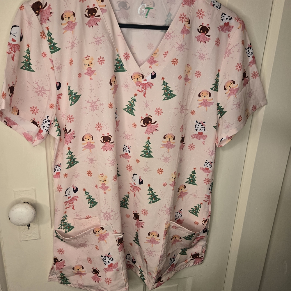 Festive‎ Pink Women's Pajama Top